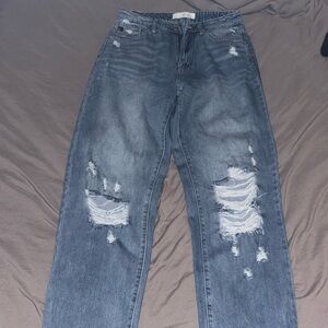 Kancan cropped ripped jeans